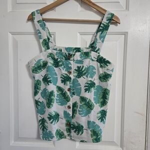 J.Crew Green printed top size M  -G1